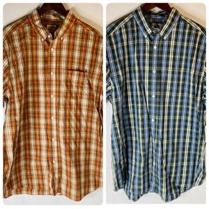 2 Old Navy Shirts Men's Sz XL Plaid Short Sleeve